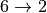 6 \rightarrow 2
